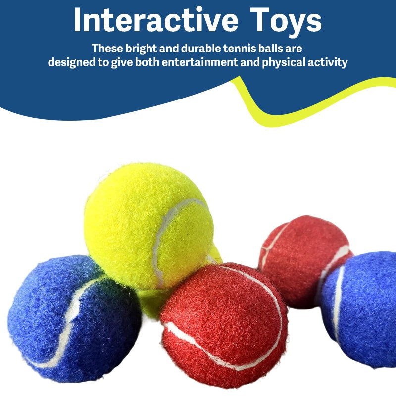 PIKASEN 1.5" Small Tennis Balls for Dogs - Cat Toy 3 Colours and Pack of 12 Mini Tennis Balls for Small Dogs - Image 3